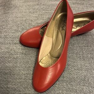 Hush Puppies Red Loafers Sleek Flats